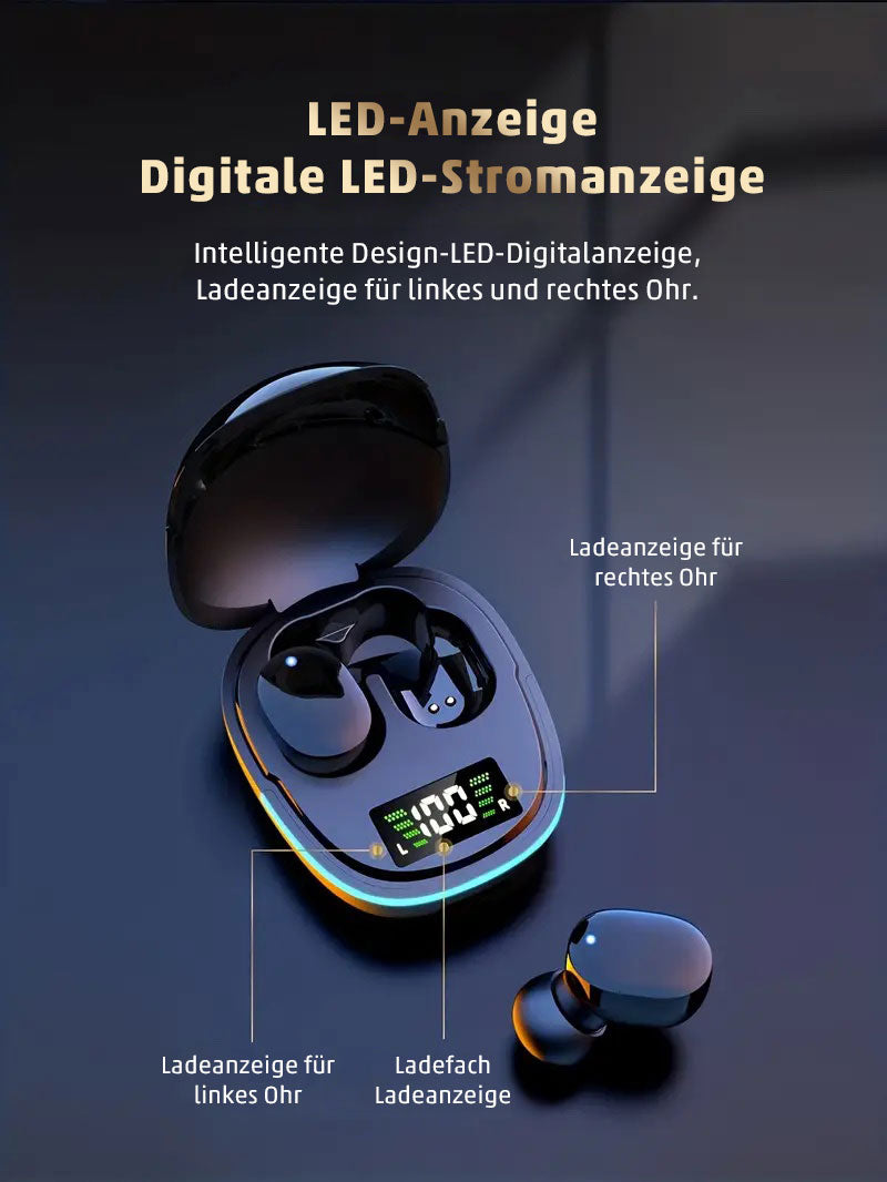 Wireless Sport EarBuds mit LED-Digitalanzeige - Digitale Stromanzeige